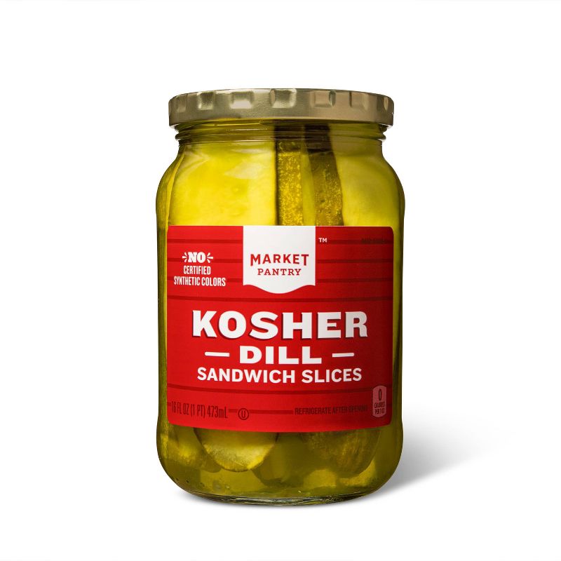 Kosher Dill Sandwich Slices - 16oz - Market Pantry&#8482;, 1 of 3