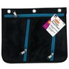 Charles Leonard 3 Pocket Pencil Pouch, Expanding to 1", 11"W x 9.5"H x 1"D - Assorted Colors, Pack of 3 - 3 of 3