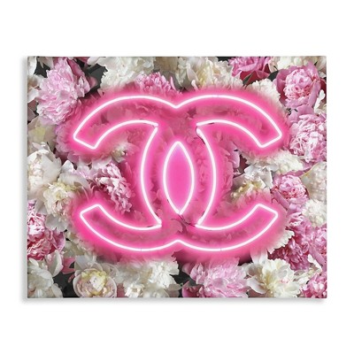 Stupell Industries Pink Neon Glam Flowers, 16" x 20"