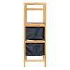 Household Essentials Bamboo Storage Shelf with Cotton Fabric Drawers Natural/Black: Decorative Storage Bins, 37.8" Height - 4 of 4