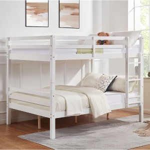 NicBex Bunk Bed with Thick Posts,Wood Bunk Bed Frame with Ladder and High Guardrail for Kids Teens Dorm Rooms - 1 of 4
