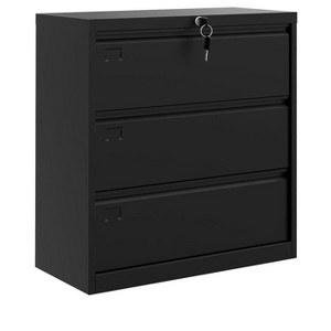 Drawer File Cabinet with Lock, Metal Lateral Filing Cabinet on Wheels, Heavy Duty File Storage for Letter/Legal Documents, Home Office - 1 of 4