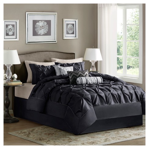 Black queen size store comforter set