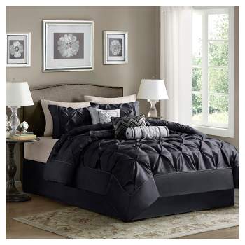 Black Piedmont Tufted Comforter Set (Queen) 7pc