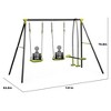 KTMBDW Outdoor Swing Sets for Backyard, Swing Stand with 2 Seats and 1 Glider, Heavy Duty A-Frame Metal Outdoor Swing Set for Kids, Black & Green - 4 of 4