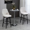 Aghana Digitals Cream White 2-Piece Bar Stools: 29.5" Height, 360° Swivel, Upholstered, Steel Legs - 2 of 4