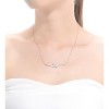 Guili Sterling Silver Rose-Plated Necklace with Clear CZ Accent in White or Gold—Feminine, Graceful, and Perfect for Any Occasion. - 2 of 3