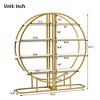 Kumasinova 4-Tier Open Bookshelf with Gold Frame,Round Shape Bookcase with Multiple Placement Options,Book Shelf for Living Room,Office,Golden+White - 2 of 4