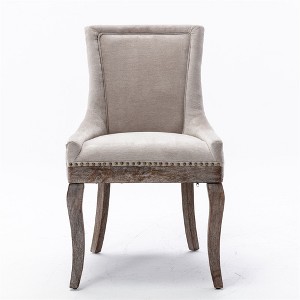 COWLOWN Set of 2 Modern Fabric Dining Chairs, Upholstered Side Chairs with Wood Legs - 1 of 4