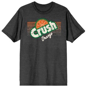 Orange Crush Slant Logo With Pinstripe Crew Neck Short Sleeve Dark Gray Heather Women's T-shirt - 1 of 3