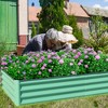 NAYSAYE Galvanized Raised Garden Bed Large Outdoor Metal Planter Box for Vegetables Fruits and Flowers, Green, 94.49"*47.25"*11.81" - 2 of 4