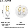 14K Gold Plated Sterling Silver Butterfly Pearl Drop Earrings, Hypoallergenic Dainty Elegant Jewelry with Gift Box (6mm) - 2 of 4
