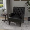 Black Faux Leather Arm Chair with Nailhead Trim (Set of 1) - 4 of 4