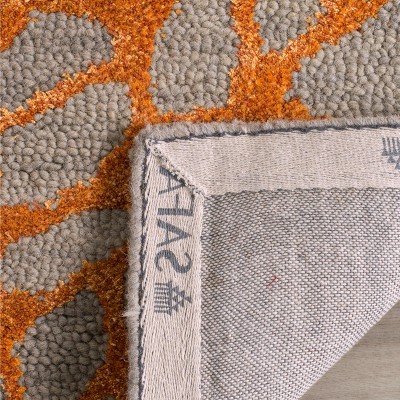 Handmade Tufted Grey Wool & Viscose Rectangular Rug