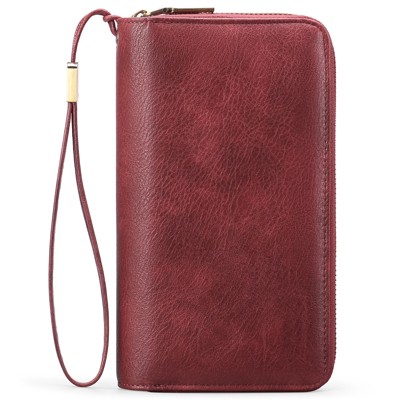 FATMOON Women’s Wallet - RFID Blocking Large Capacity Vegan Leather Clutch Wallet with Wristlet –Secure & Spacious for Daily Use,Travel