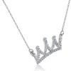 Pompeii3 14kt White 1/6ctW Diamond Petite Crown 16.45" Necklace - 2 of 4