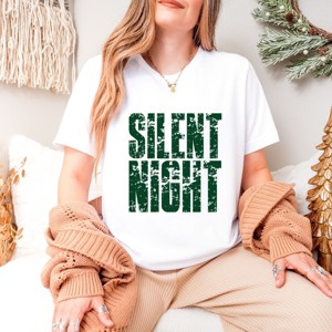 Silent Night Block Distressed - Women's Short Sleeve Graphic T-Shirt - 1 of 3