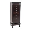 Standing Jewelry Armoire Cabinet with Mirror and Multi-Compartment Storage, Large Organizer Chest with 7 Drawers and Necklace Hooks - 2 of 4