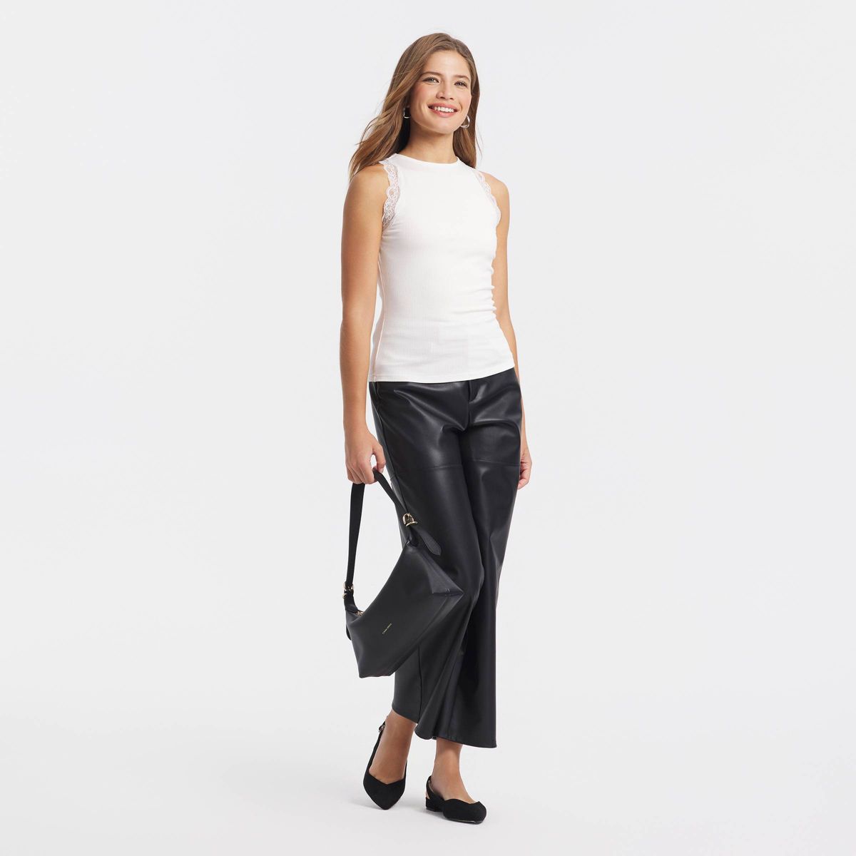 Women's Lace Trim Ribbed Tank Top - A New Day™ - thumbnail 6