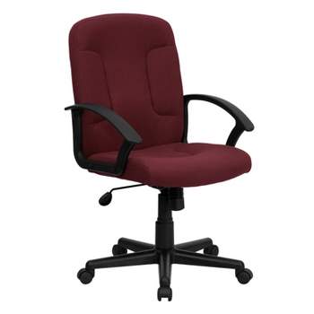 Emma and Oliver Mid-Back Fabric Executive Swivel Office Chair with Nylon Arms