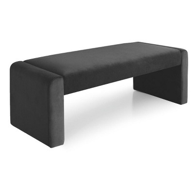 Kaia 47" Charcoal Velvet Upholstered Bedroom Bench