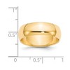 Black Bow Jewelry 7mm to 12mm 14K Yellow Gold Half Round Standard Fit Band - 3 of 4