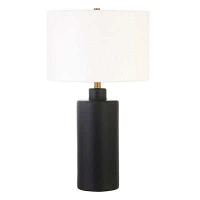 Hudson and Canal 25" Tall Ceramic Table Lamp with Fabric Shade