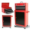 3-Drawer Rolling Tool Box with Wheels, Tool Box with Large Storage Compartments and Adjustable Shelves - 2 of 4