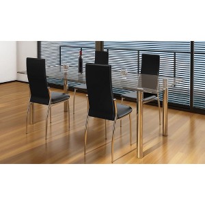 vidaXL Cantilever Dining Chairs 4 pcs Brown Faux Leather - 1 of 4