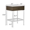 Modern Freestanding Bathroom Vanity with Resin Sink, Storage Cabinet and Open Glass Shelf, Contemporary Bathroom Cabinet Set - 2 of 4