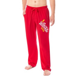Willy Wonka and the Chocolate Factory Men's Movie Sleep Pajama Pants Red - 1 of 4