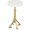 Augustus Side Table Marble White - ZM Home: Gold Frame, 22" High, Powder-Coated, Space-Saving Design - 2 of 4