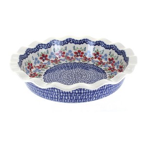 Blue Rose Polish Pottery Z159 Manufaktura Pie Plate - 1 of 2