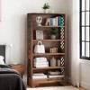 Hommoo 70.8" Tall 6-Tier Vintage Bookcase Dark Brown - 4 of 4