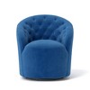 SEYNAR Modern Velvet Upholstered 360 Degree Swivel Barrel Chair with Button Tufted Back Set of 2 - 2 of 4