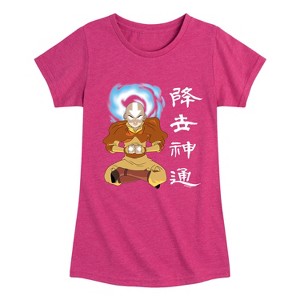 Girls' - Avatar: The Last Airbender - Aang Avatar State Fitted Short Sleeve Graphic T-Shirt - 1 of 4