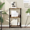 CLIHOME 3-Tier Decorative Bookshelf Open Display Shelves Storage Rack Metal Frame - 2 of 4