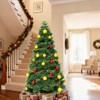 Mydepot Pre-Lit Artificial Christmas Tree With Warm LED Lights - Green Xmas Tress, Easy Assembly - 2 of 4