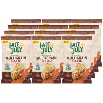 Late July Snacks Multigrain Sea Salt Tortilla Chips - Case of 12/7.5 oz