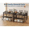 Dining Table Set for 4 People, Kitchen Table, 2 Chairs, Bench & Storage Rack, Metal Frame Dining Furniture, for Dining Room, Kitchen, Apartment - 3 of 4