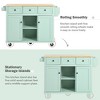 Kitchen Cart with Rubber Wood Drop-Leaf Countertop, Internal Storage Racks, 5-Wheel Kitchen Island with Storage Cabinet & 3 Drawers for Dining Room - 4 of 4