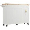 Maliang Kitchen Island with Foldable Counter Top, Slide-Out Shelf, Towel Rack and Drawer, Rolling Kitchen Cart on Wheels - 3 of 4