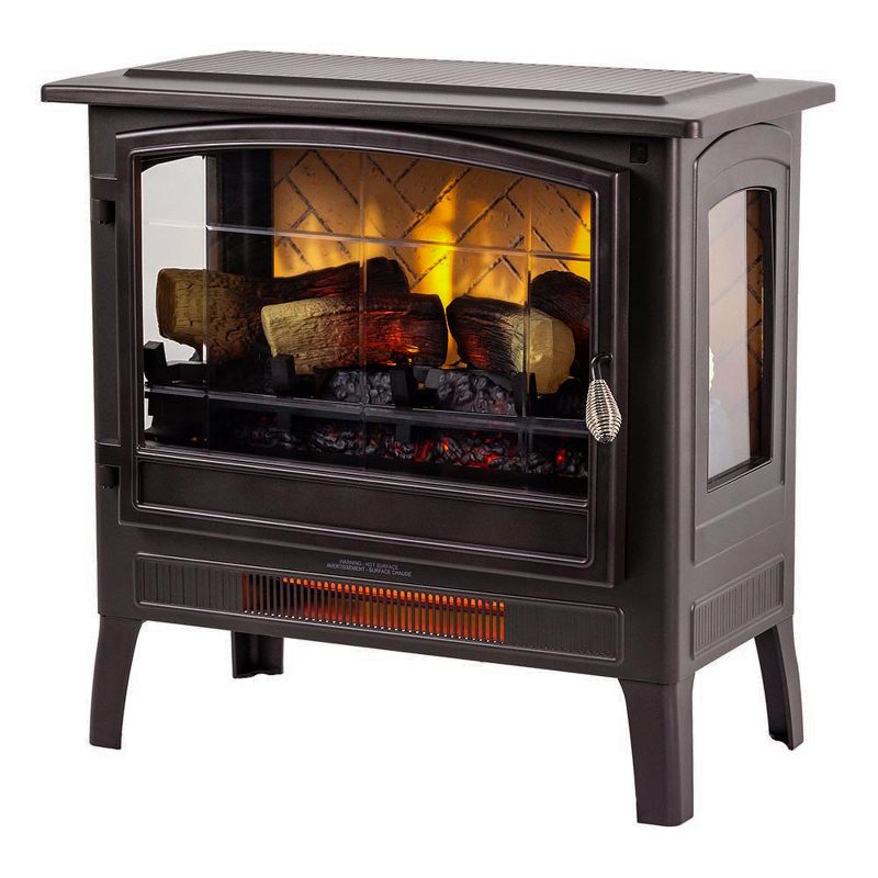 Country Living Infrared Freestanding Electric Fireplace Stove | Electric Indoor Room Heater with Remote, Multiple Flame Colors with Faux Wooden Logs, 1 of 11