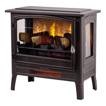 Country Living Infrared Freestanding Electric Fireplace Stove | Electric Indoor Room Heater with Remote, Multiple Flame Colors with Faux Wooden Logs