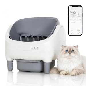 Automatic Self Cleaning Litter Box,Open-Top Automatic Cat Litter Box with  APP Control,10.5L Large Waste Bin, for Multiple Cats : Target