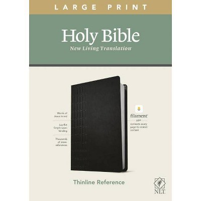 NLT Large Print Thinline Reference Bible, Filament Enabled Edition (Red Letter, Leatherlike, Black) - (Leather Bound)