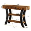 Resenkos Industrial Rustic Console Table with Shelves, Metal Curved Legs, Living Room Entryway Sofa Side Table Brown - 4 of 4