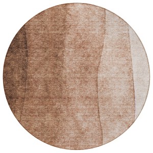 Brown Beige And Chocolate Ombre Washable Indoor Outdoor Area Rug - 1 of 4