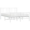 vidaXL Robust Steel Bed Frame with Headboard, Footboard and Under-Bed Storage Space - Classic White Powder-Coated Steel Construction - 3 of 4