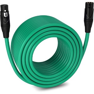 LyxPro 250 ft Green Balanced XLR Cable – 3‑Pin Male‑to‑Female Mic Cord - 1 of 4